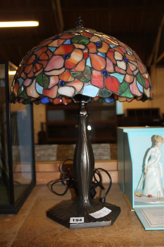 Tiffany style table lamp with butterfly design shade